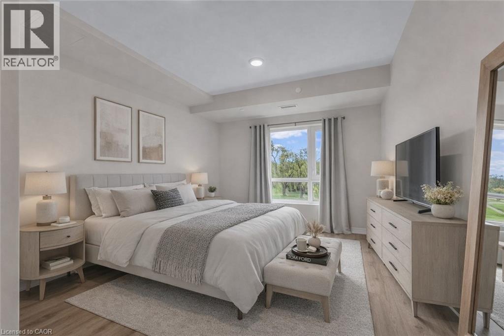 virtually staged - 50 Herrick Avenue Unit# 231, St. Catharines, ON - Indoor Photo Showing Bedroom