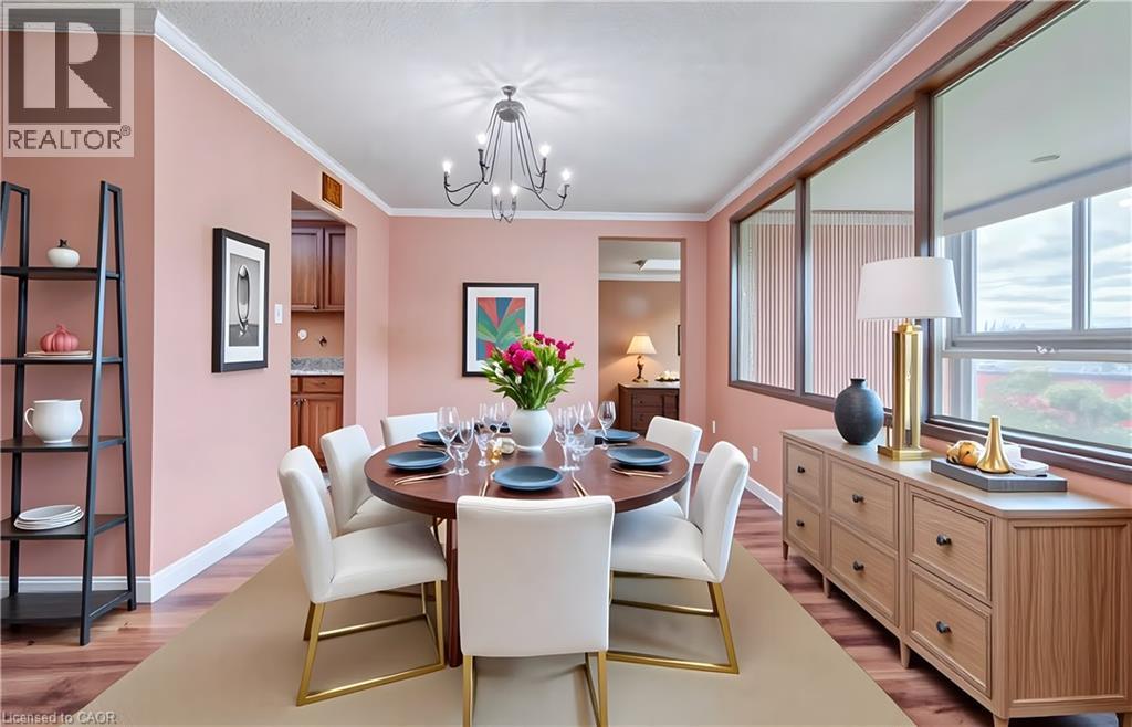 Virtually Staged - 400 Champlain Boulevard Unit# 406, Cambridge, ON - Indoor Photo Showing Dining Room