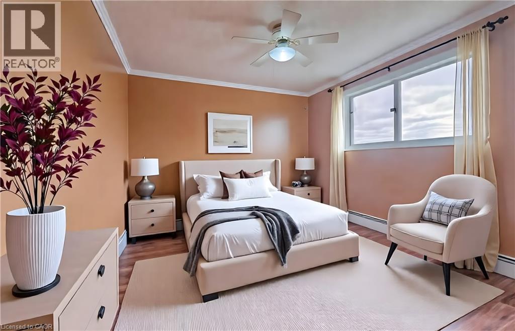 Virtually Staged - 400 Champlain Boulevard Unit# 406, Cambridge, ON - Indoor Photo Showing Bedroom