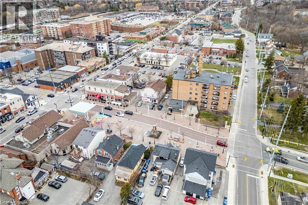 Aerial view of property's location with nearby urban area - 10 Main Street, Mississauga, ON