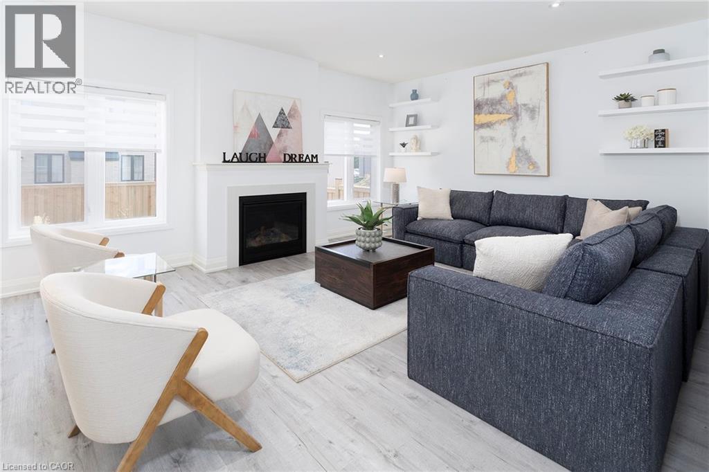388 Klein Circle, Ancaster, ON - Indoor Photo Showing Living Room With Fireplace