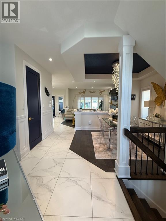 Corridor featuring light marble finish flooring and recessed lighting - 11 Donatello Court, Hamilton, ON - Indoor Photo Showing Other Room