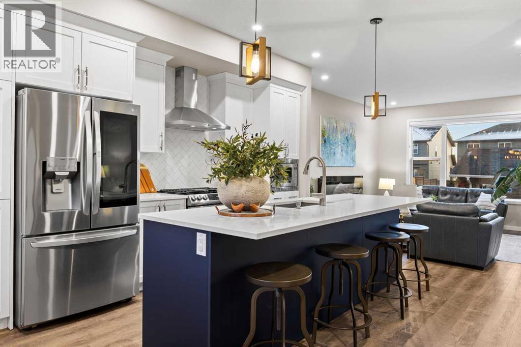 Kitchen - 80 Wolf Gate, Okotoks, AB - Indoor Photo Showing Kitchen With Upgraded Kitchen