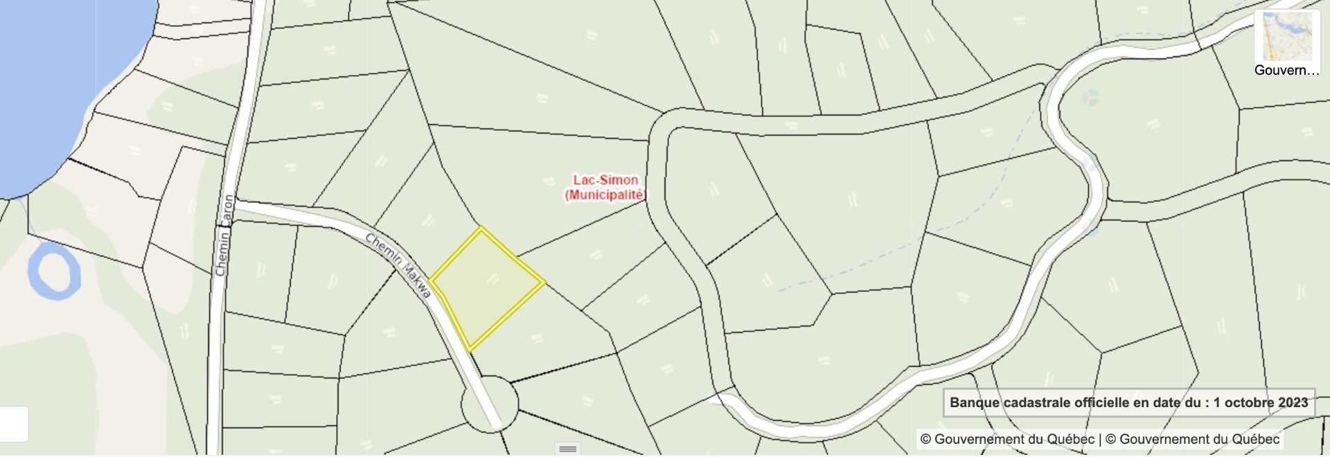 Plan (croquis) - Rue Makwa, Lac-Simon, QC