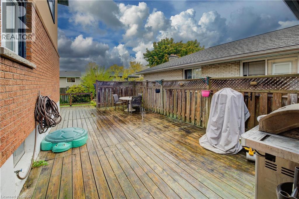 View of wooden deck - 31 Bonfair Court, Kitchener, ON - Outdoor With Deck Patio Veranda With Exterior