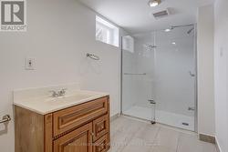 Basement level bathroom -