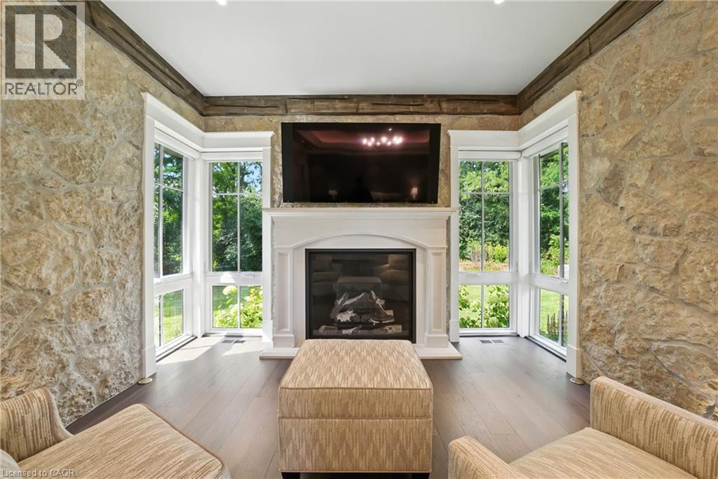 Primary Bedroom - 597 Old York Road, Burlington, ON - Indoor Photo Showing Living Room With Fireplace