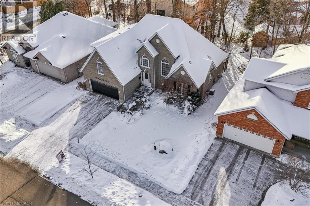 View of snowy aerial view - 629 Burning Bush Road, Waterloo, ON - Outdoor
