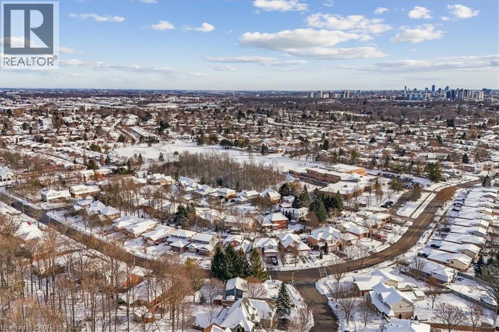 Snowy aerial view with a city view and a residential view - 629 Burning Bush Road, Waterloo, ON - Outdoor With View