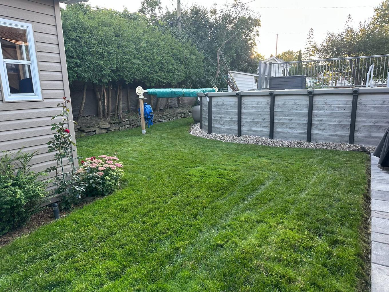 Backyard - 440 Rue Kugler, Laval (Duvernay), QC - Outdoor With Above Ground Pool