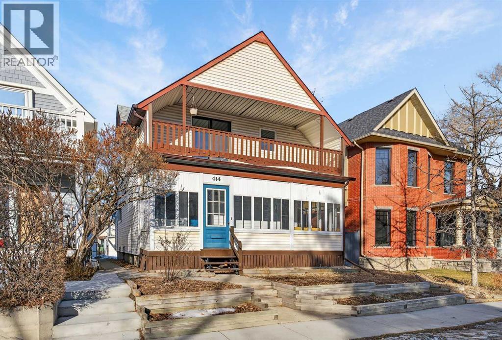 Winter Time - 414 12 Avenue Nw, Calgary, AB - Outdoor With Balcony