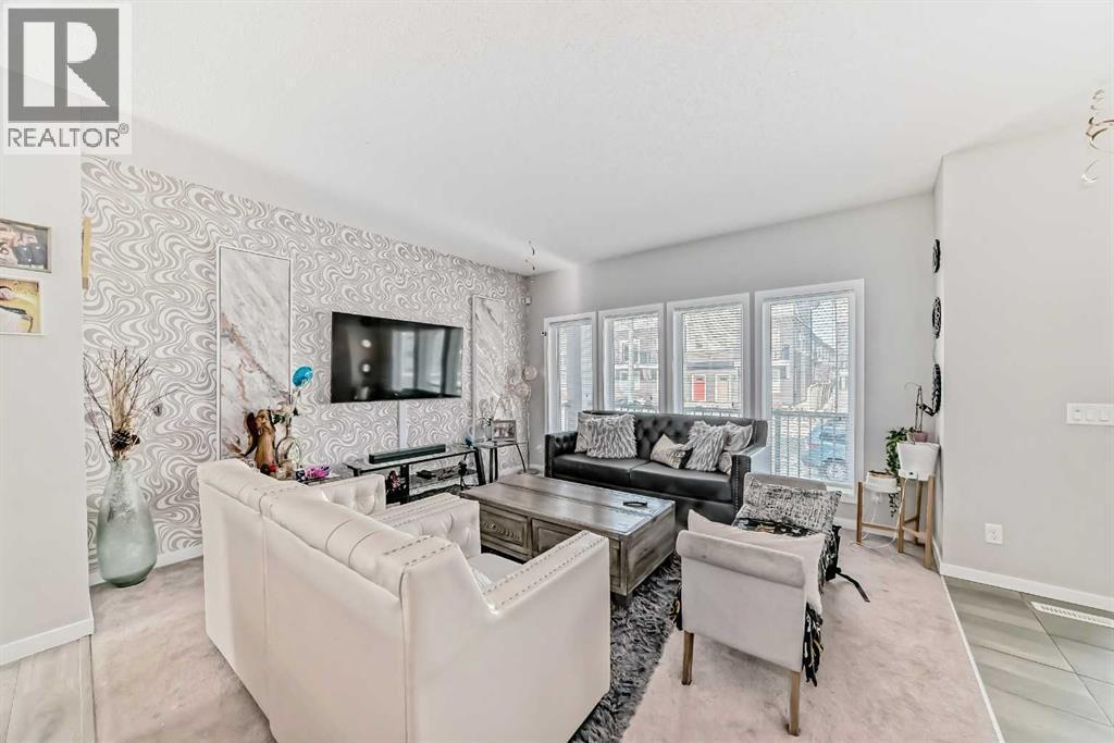 57 Cornerstone Manor N, Calgary, AB - Indoor Photo Showing Living Room