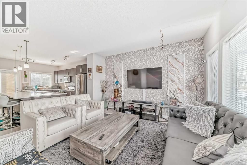 57 Cornerstone Manor Ne, Calgary, AB - Indoor Photo Showing Living Room