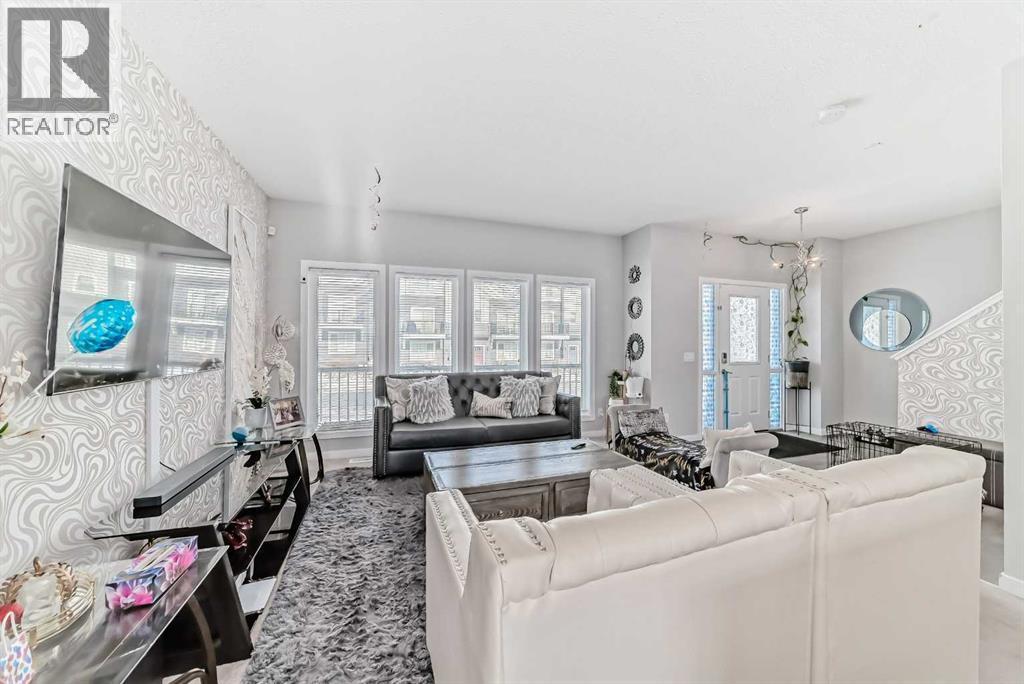 57 Cornerstone Manor Ne, Calgary, AB - Indoor Photo Showing Living Room