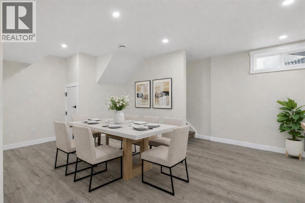 Virtually Staged - 203 Lynnover Place Se, Calgary, AB - Indoor Photo Showing Dining Room