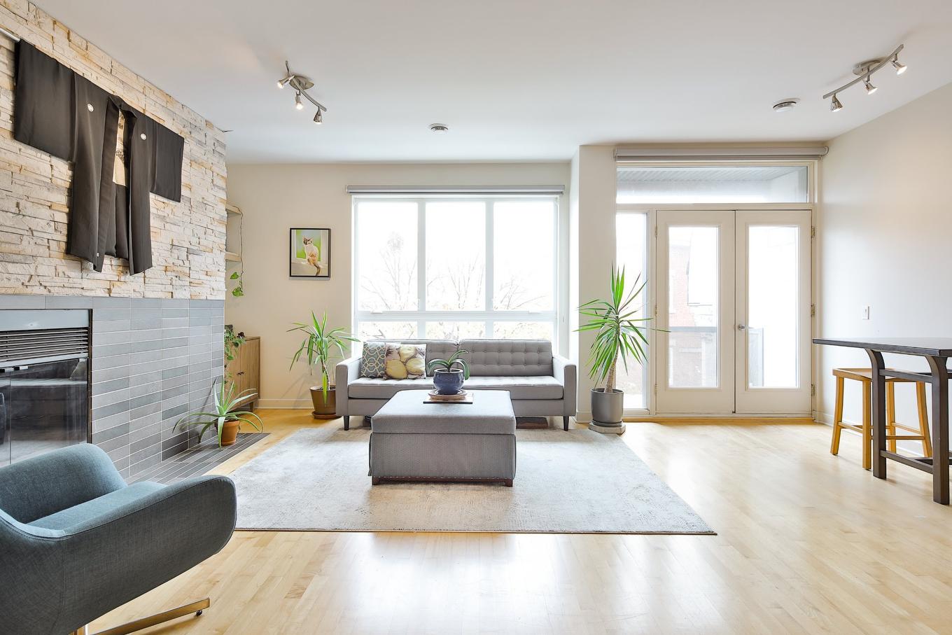Salon - 4-1919 Rue Beaudry, Montréal (Ville-Marie), QC - Indoor Photo Showing Living Room With Fireplace