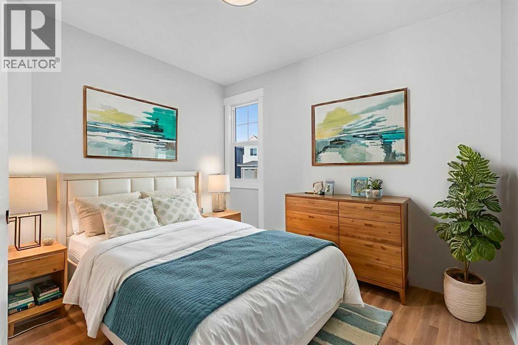 Virtually Staged - 202 Kinniburgh Loop, Chestermere, AB - Indoor Photo Showing Bedroom