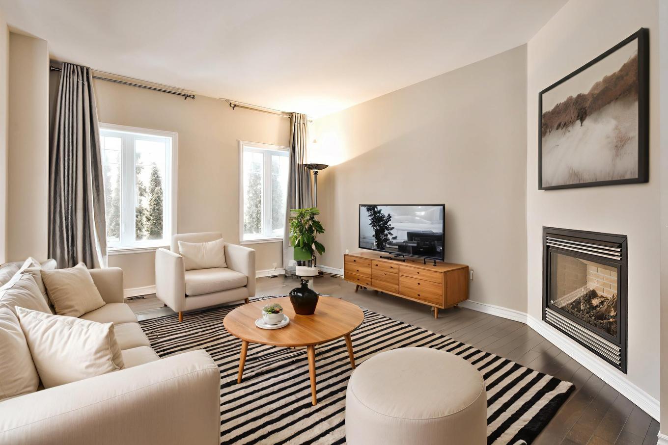 Salon - 1792 Rue Du Tonnelier, Chambly, QC - Indoor Photo Showing Living Room With Fireplace