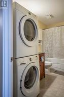 Apt Stackable Laundry Located in Bathroom -