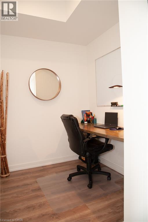 Den with built in desk - 255 Northfield Drive E Unit# 506, Waterloo, ON - Indoor Photo Showing Office
