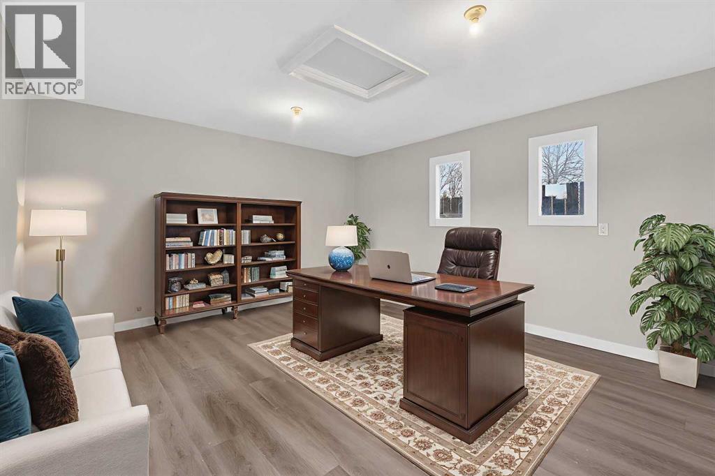 Backyard Room as Office, Virtually Staged - 127 Lynnview Way Se, Calgary, AB - Indoor Photo Showing Office