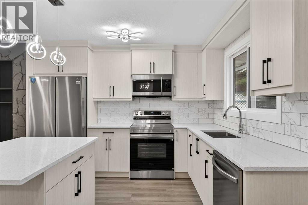 127 Lynnview Way Se, Calgary, AB - Indoor Photo Showing Kitchen With Double Sink With Upgraded Kitchen