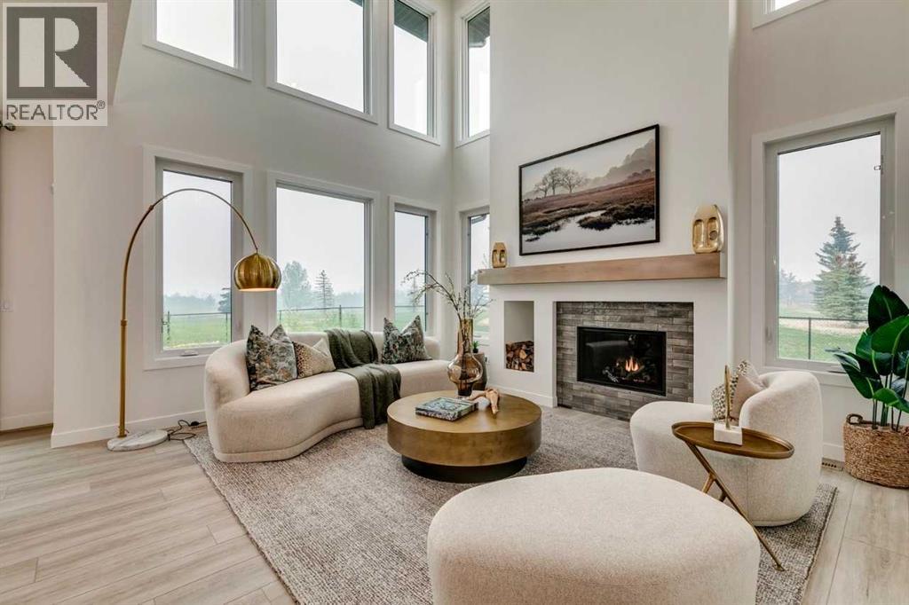 71 Emerson Crescent, Okotoks, AB - Indoor Photo Showing Living Room With Fireplace