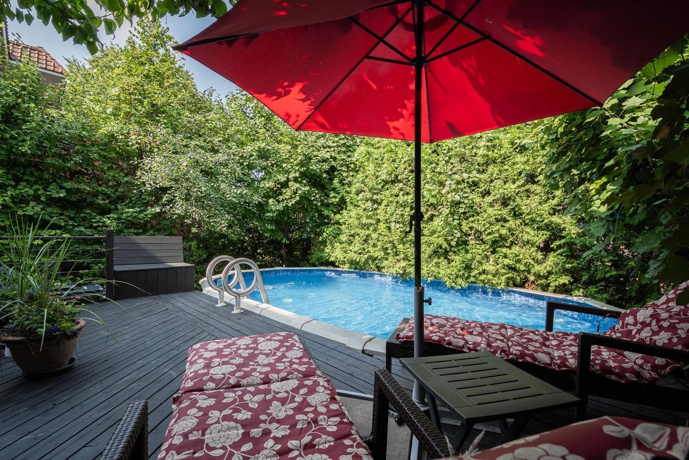 Backyard - 4641 Av. Lacombe, Montréal (Côte-Des-Neiges/Notre-Dame-De-Grâce), QC - Outdoor With Above Ground Pool