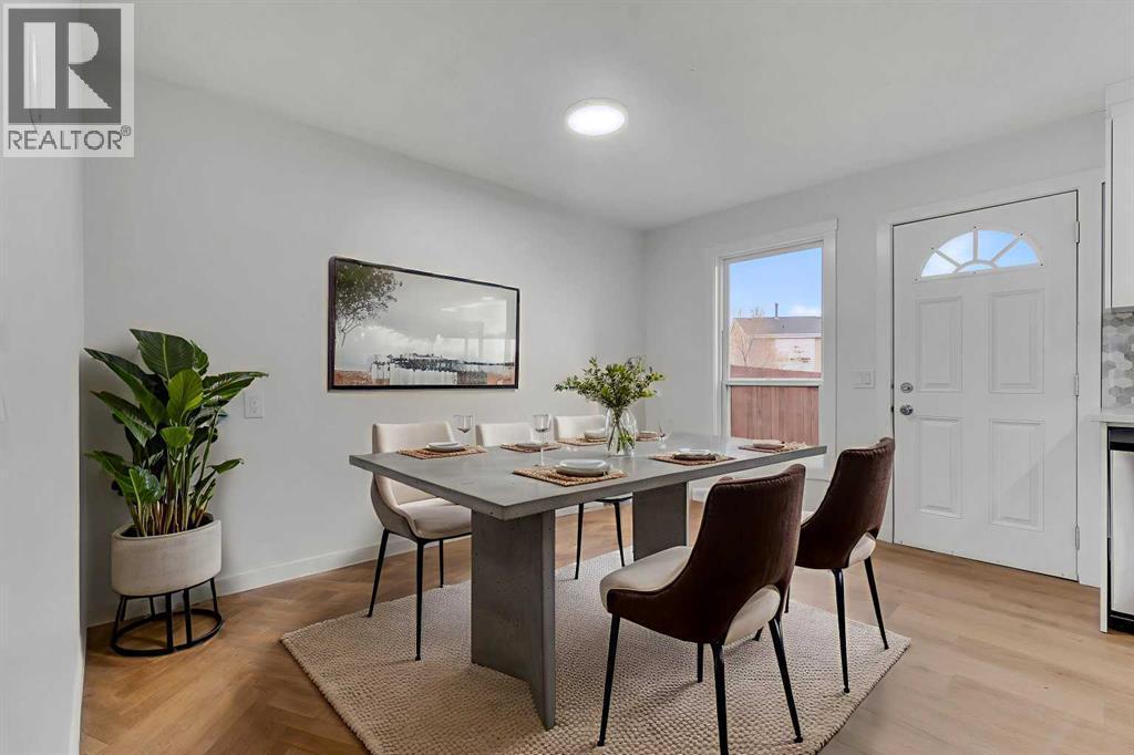 Virtually Staged - 63 Penworth Close Se, Calgary, AB - Indoor Photo Showing Dining Room