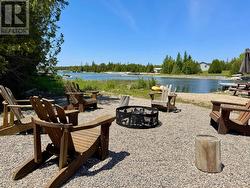 With finished fire-pit seating area. -