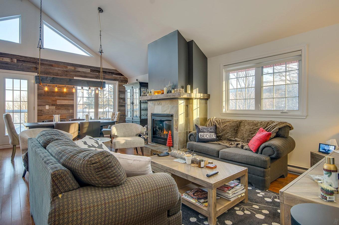 Living room - 138 Ch. Duhamel, Sutton, QC - Indoor Photo Showing Living Room With Fireplace