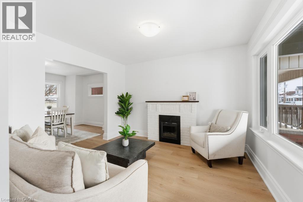 63 Argyle Avenue, Hamilton, ON - Indoor Photo Showing Living Room With Fireplace