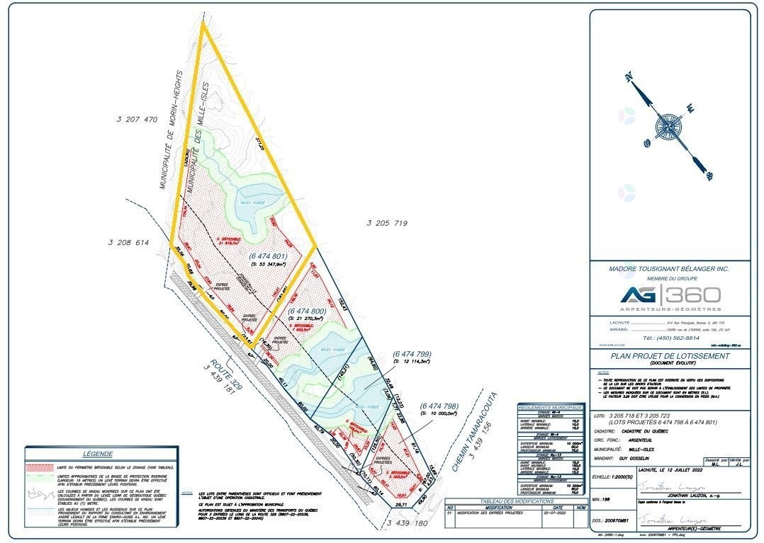 Plan (croquis) - Route 329, Mille-Isles, QC
