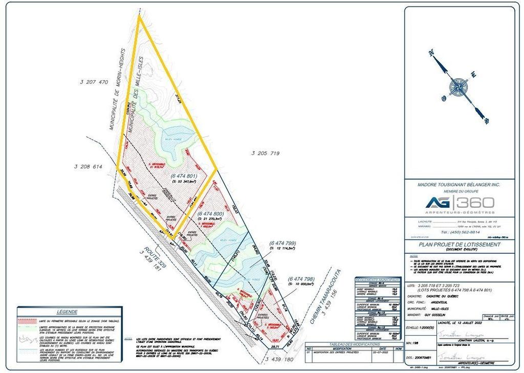 Plan (croquis) - Route 329, Mille-Isles, QC