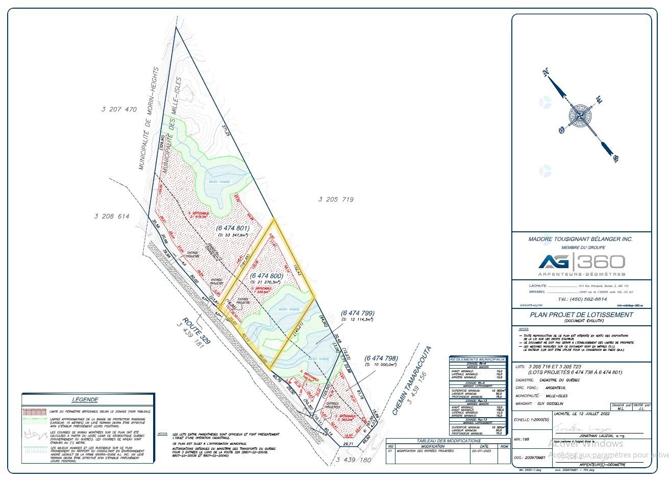 Plan (croquis) - Route 329, Mille-Isles, QC