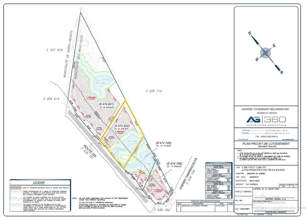 Plan (croquis) - Route 329, Mille-Isles, QC