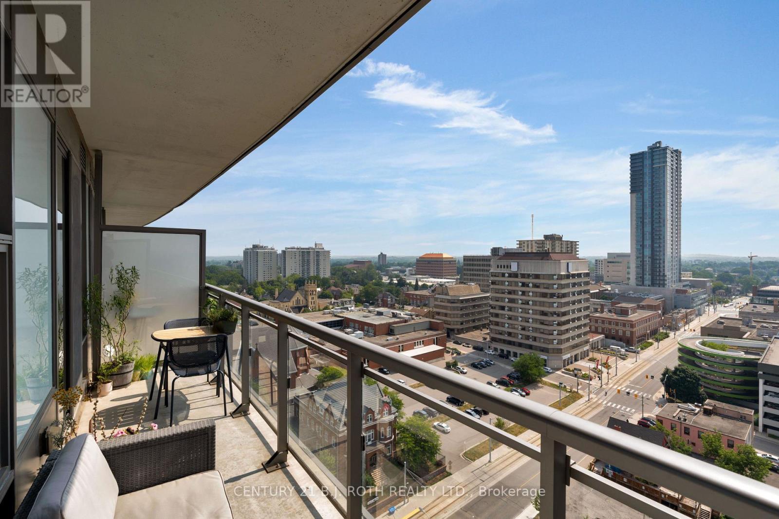 1507 - 85 Duke Street W, Kitchener, ON - Outdoor With Balcony With View