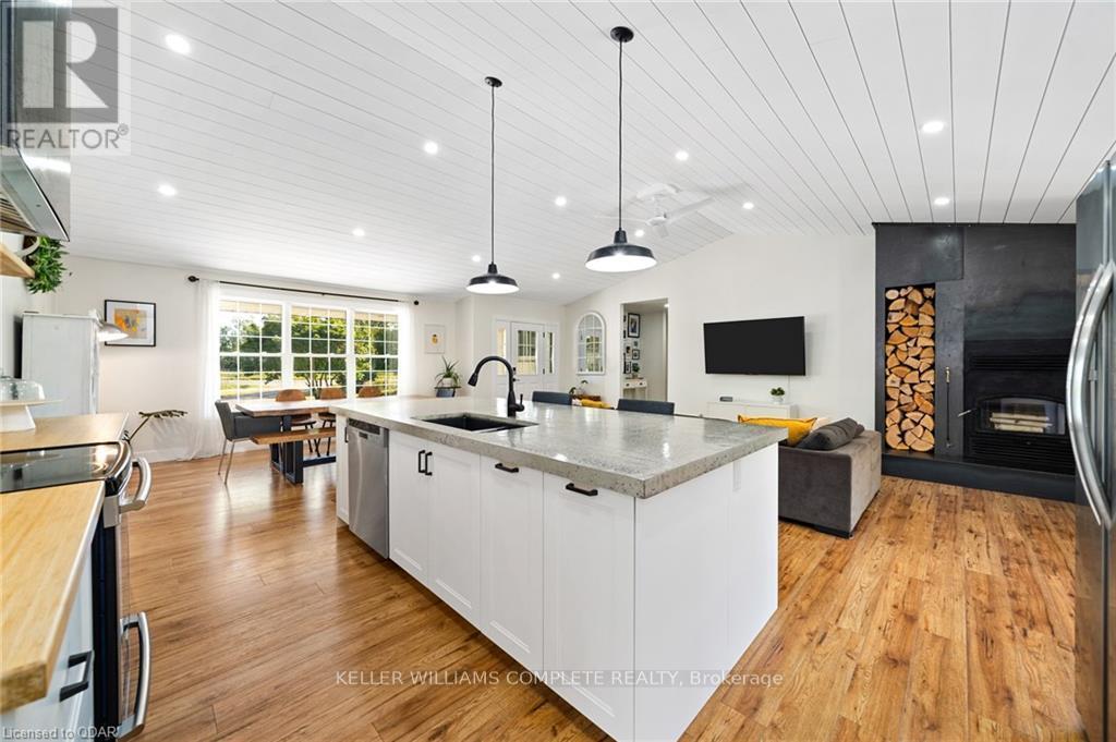 16 Bonisteel Road, Quinte West, ON - Indoor Photo Showing Kitchen With Fireplace With Upgraded Kitchen