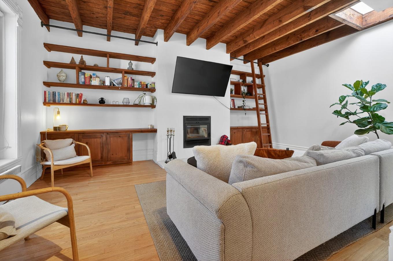 Salon - 3954 Rue De Mentana, Montréal (Le Plateau-Mont-Royal), QC - Indoor Photo Showing Living Room With Fireplace