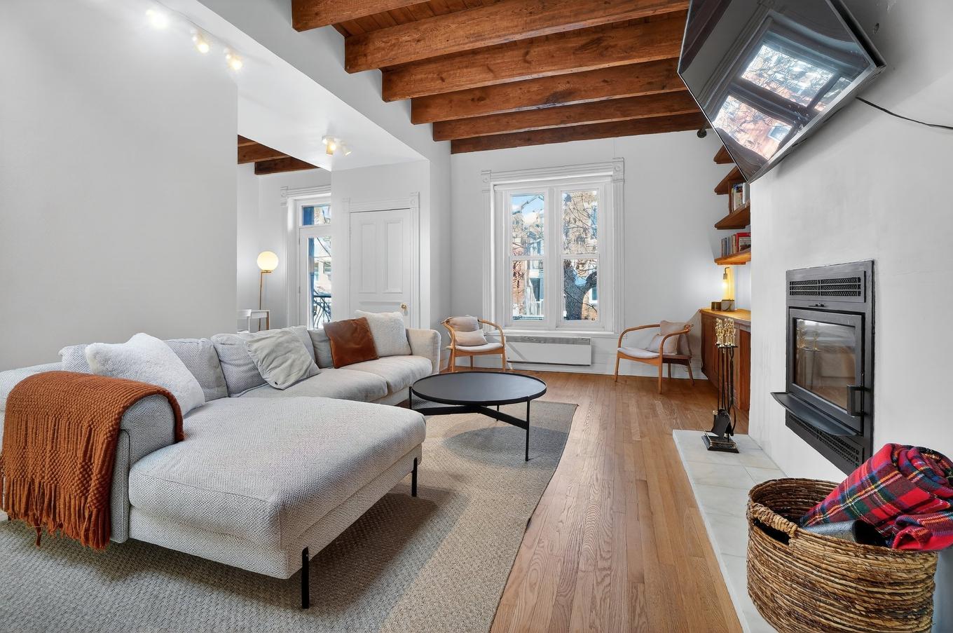 Salon - 3954 Rue De Mentana, Montréal (Le Plateau-Mont-Royal), QC - Indoor Photo Showing Living Room With Fireplace