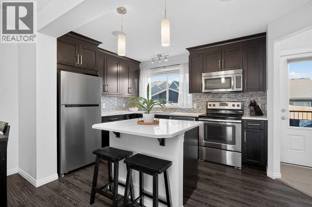 61 Auburn Meadows View Se, Calgary, AB - Indoor Photo Showing Kitchen With Stainless Steel Kitchen With Upgraded Kitchen