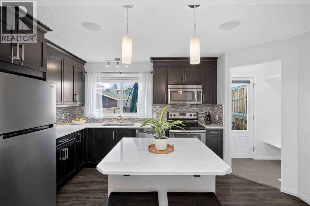 61 Auburn Meadows View Se, Calgary, AB - Indoor Photo Showing Kitchen With Stainless Steel Kitchen With Upgraded Kitchen