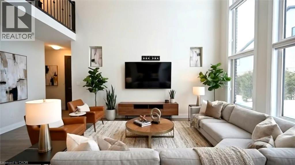 Virtually Staged - 163 Redtail Street, Kitchener, ON - Indoor Photo Showing Living Room