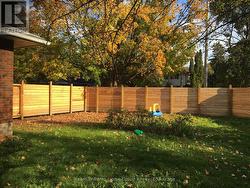 Fenced yard in autumn -