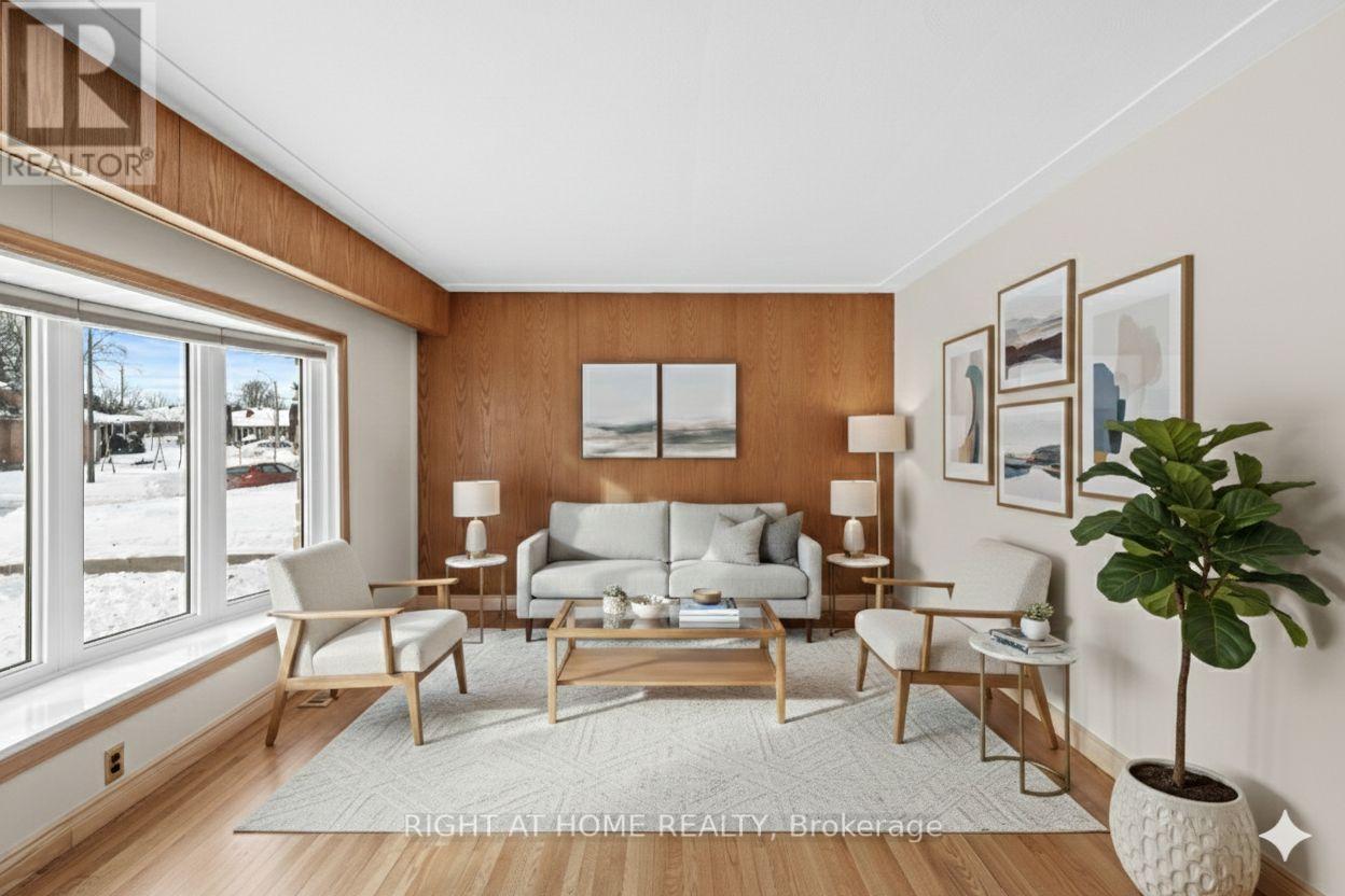 Living room virtually staged - 757 Dickens Avenue, Ottawa, ON - Indoor Photo Showing Living Room