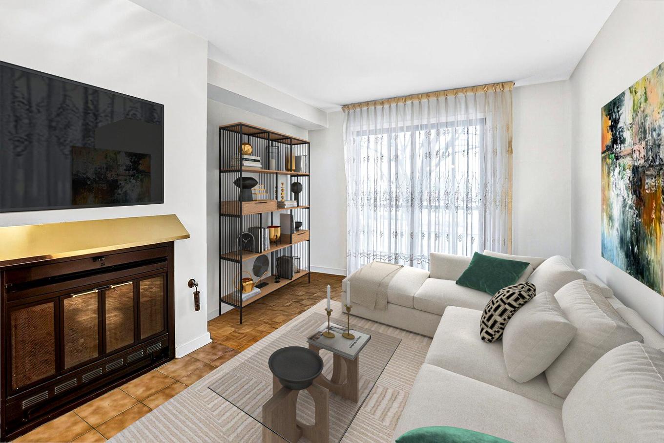 Salon - 3-3625 Boul. Des Trinitaires, Montréal (Le Sud-Ouest), QC - Indoor Photo Showing Living Room With Fireplace