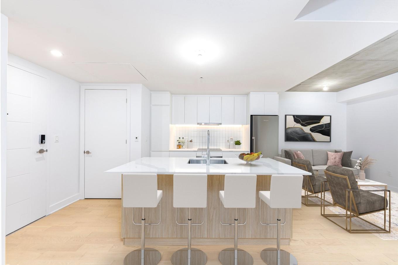 Kitchen - 1408-100 Rue Murray, Montréal (Le Sud-Ouest), QC - Indoor Photo Showing Kitchen With Double Sink With Upgraded Kitchen