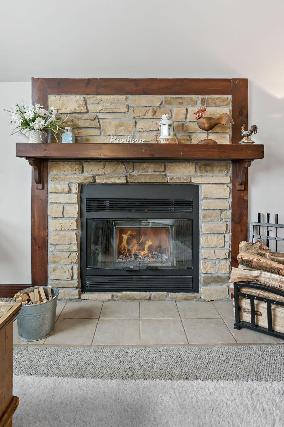 Salon - 11-300 Rue Du Mont-Plaisant, Mont-Tremblant, QC - Indoor Photo Showing Living Room With Fireplace