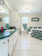 Upstairs bathroom with heated flooring -