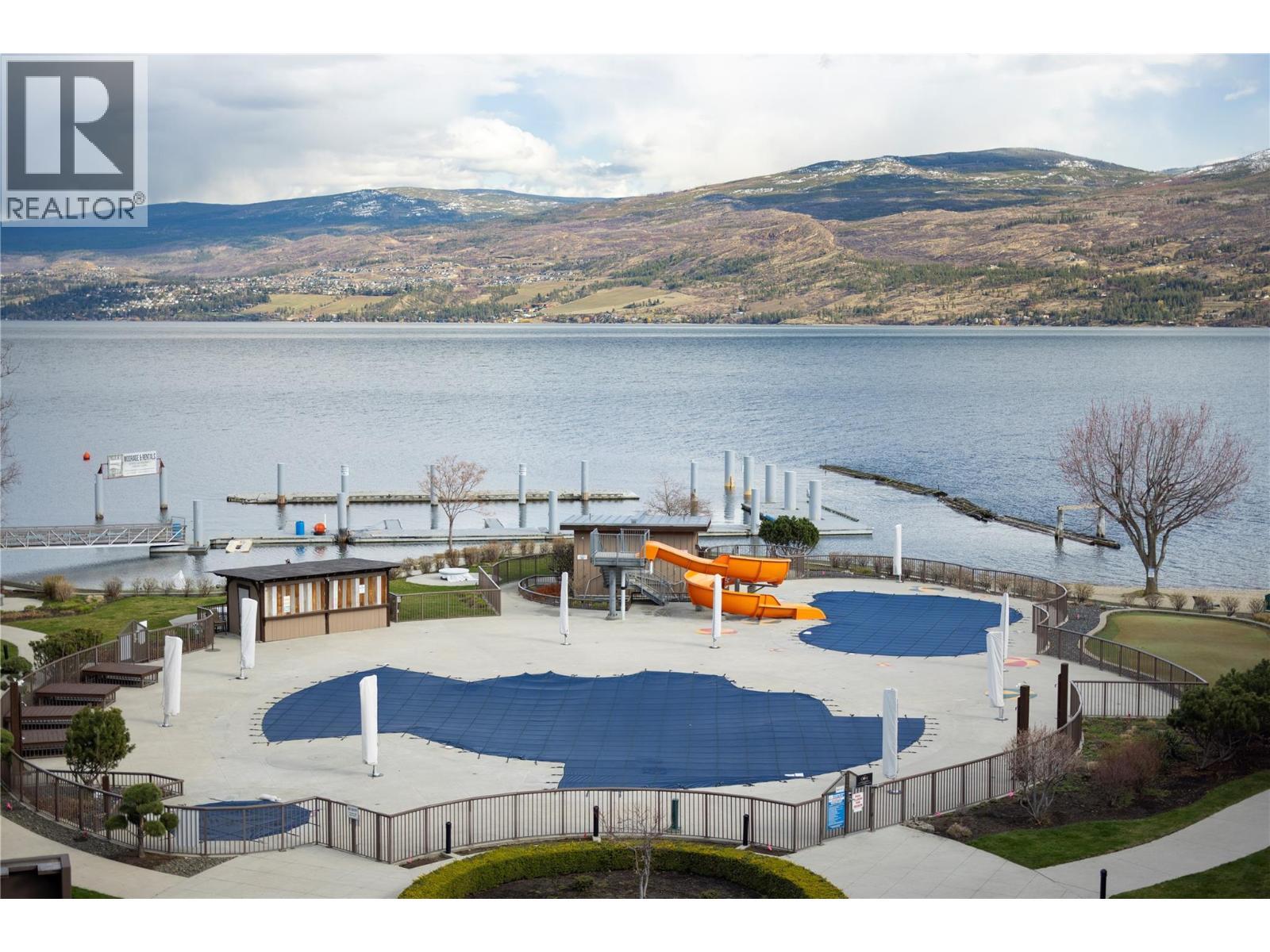 Pools, hot tubs and waterslide. - 4205 Gellatly Road Unit# 416, West Kelowna, BC - Outdoor With Body Of Water With Deck Patio Veranda With View